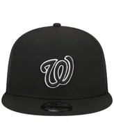 Men's New Era Black Washington Nationals Trucker 9FIFTY Snapback Hat