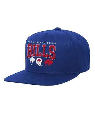 Big Boys and Girls Mitchell & Ness Royal Buffalo Bills Champ Stack Flat Brim Snapback Hat