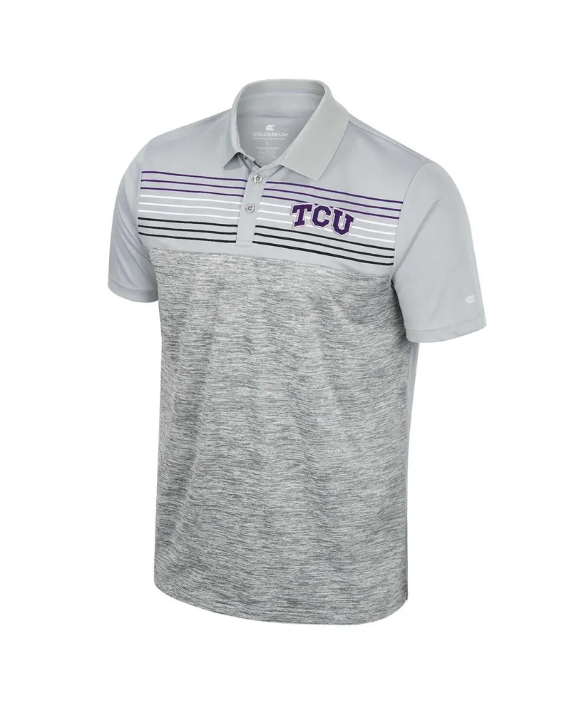 Men's Colosseum Gray Tcu Horned Frogs Cybernetic Polo Shirt