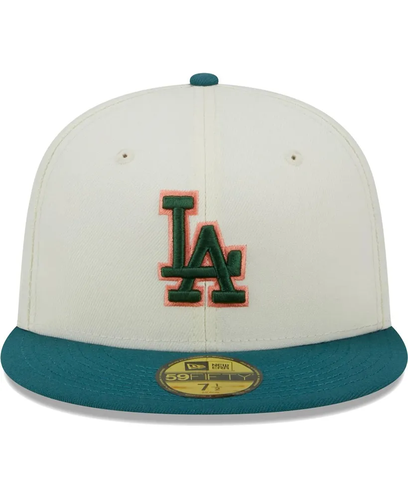 Men's New Era Cream Los Angeles Dodgers Chrome Evergreen 59FIFTY Fitted Hat