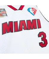 Men's and Women's Mitchell & Ness Dwyane Wade White Miami Heat Hall of Fame Class 2023 Throwback Swingman Jersey