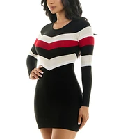 Bcx Juniors' Striped Long-Sleeve Sweater Dress