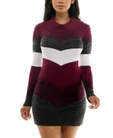 Bcx Juniors' Chevron-Print Sweater Dress