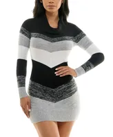 Bcx Juniors' Chevron-Print Sweater Dress