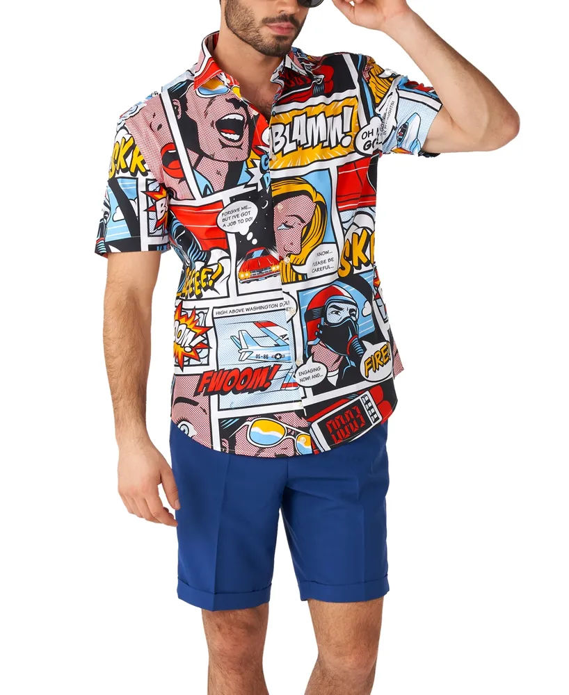 OppoSuits Men's Short-Sleeve Danger Days Comic Graphic Shirt