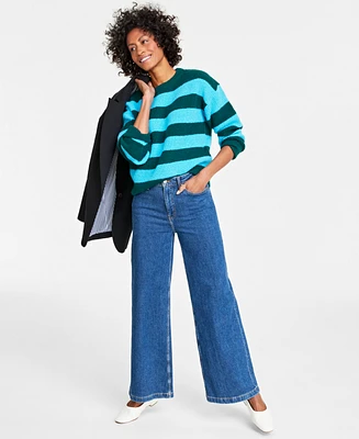 On 34th Women's Shaker Crewneck Long-Sleeve Sweater, Created for Macy's