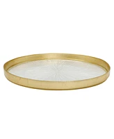 Classic Touch 8.25" Crystal Glass Salad Plates with Gold Border 4 Piece Set, Service for 4