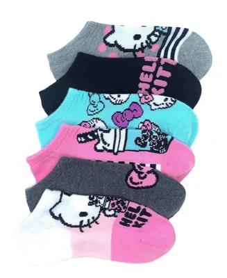Hello Kitty Big Girls No Show Socks, Pack of 6