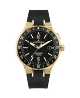 Jacques Lemans Men's Hybromatic Watch with Silicone Strap and Solid Stainless Steel Ip-Gold 1-2109