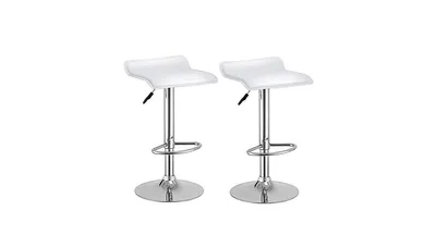 Slickblue Set of 2 Swivel Bar Stools Backless Dining Chair