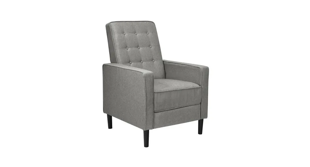 Modern Fabric Push-Back Recliner Chair with Button-Tufted Back and Thick Cushion