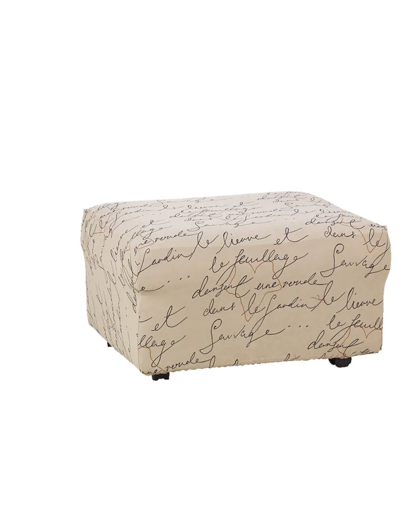 Waverly Stretch Pen Pal 1 Piece Ottoman Slipcover, 30" x 26" x 20"