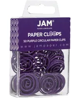 Jam Paper Circular Paper Clips - Round Paperclips - 50 Per Pack