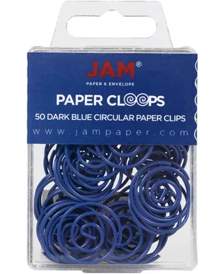 Jam Paper Circular Paper Clips - Round Paperclips - 50 Per Pack