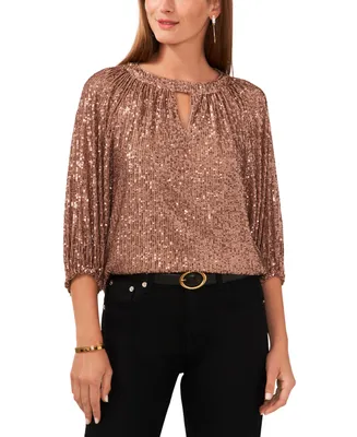 Vince Camuto Women's Keyhole Detail Raglan Sleeve Top