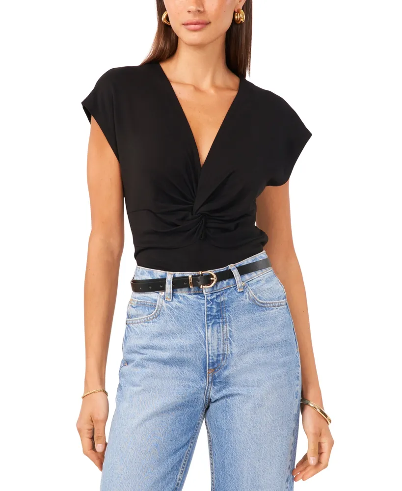 Vince Camuto Women's Twist-Front Extended-Shoulder Top