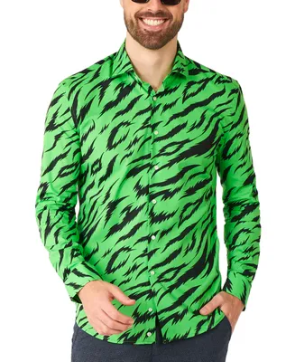 OppoSuits Men's Long-Sleeve Wild Animal Graphic Shirt