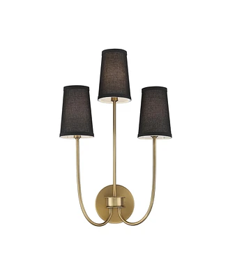 Trade Winds Lighting Trade Winds Diana 3-Light Wall Sconce in Natural Brass