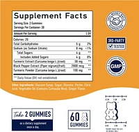 SMNutrition Turmeric Curcumin Gummies with Black Pepper Extract, Ginger Flavor, SMNutrition, 60ct