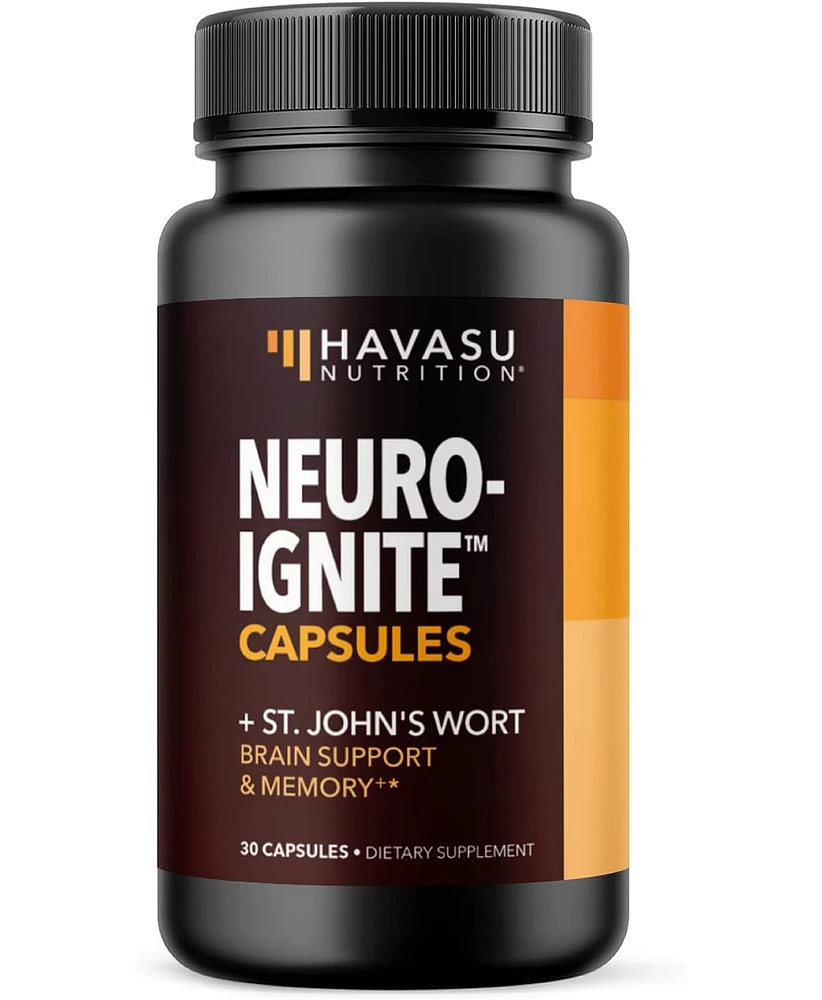 Havasu Nutrition NeuroIgnite Capsules + St. John's Wort, Brain Support & Memory Supplement, Havasu Nutrition, 30ct