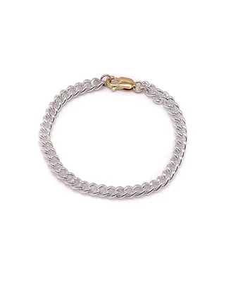 Bowood Lane 925 Sterling Silver Thick Curb Chain With 14k Gold Filled Lobster Clasp Bracelet