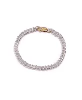 Bowood Lane 925 Sterling Silver Thick Curb Chain With 14k Gold Filled Lobster Clasp Bracelet