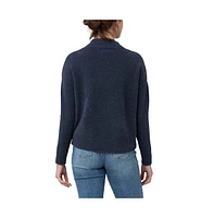 Ripe Maternity Jade Crop Nursing Knit Sweater Denim Marle