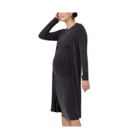 Ripe Maternity Nina Nursing Longline Cardigan Dark Charcoal