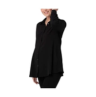 Ripe Maternity Maternity Ripe Tina Button Up Peplum Women Shirt Black