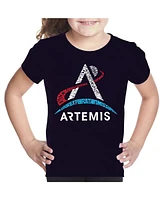 La Pop Art Girls Nasa Artemis Logo Word T-Shirt