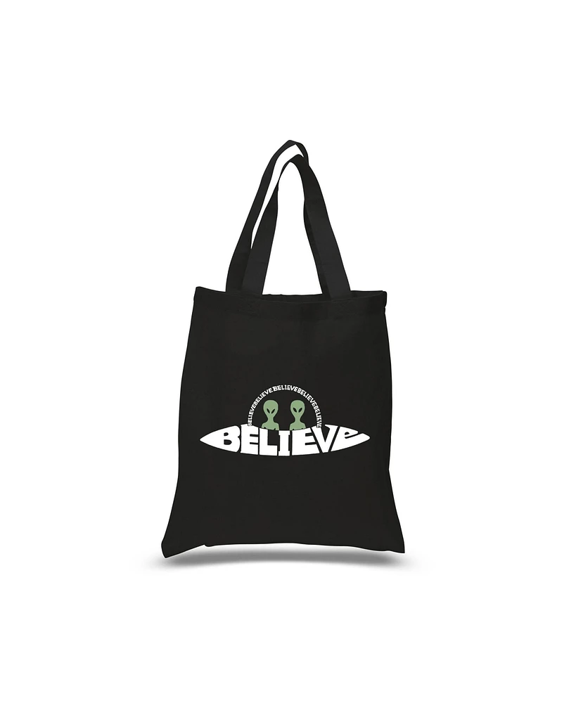 Believe Ufo - Small Word Art Tote Bag