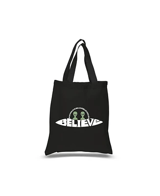 Believe Ufo - Small Word Art Tote Bag