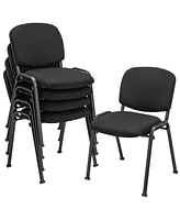 Costway Set of 5 Office Guest Chair Stackable Reception Chair Waiting Conference Room