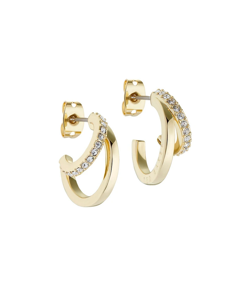 Ted Baker Jewelry Helias: Double Crystal Hoop Earrings For Women