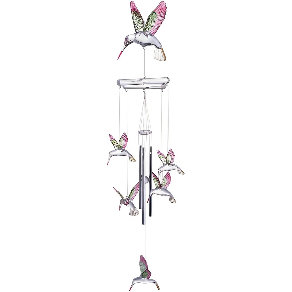 Fc Design 19" Long Hummingbird Acrylic Wind Chime Home Decor Perfect Gift for House Warming, Holidays and Birthdays