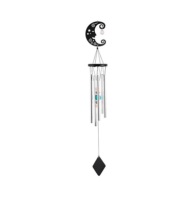 34" Long Metal Black Moon Wind Chime