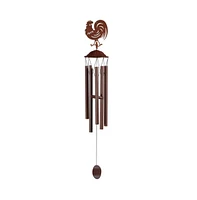 38" Long Metal Brown Rooster Silhouette Wind Chime