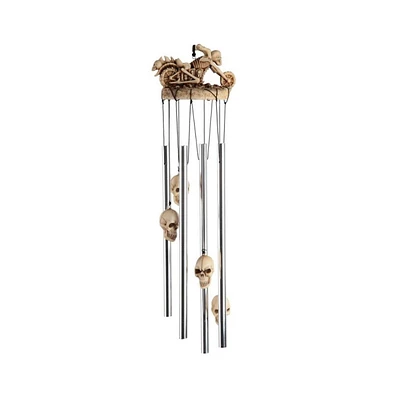 23" Long Skull Motorcycle Round Top Wind Chime Fantasy