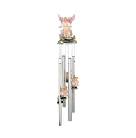 23" Long Guardian Angel with Children Round Top Wind Chime