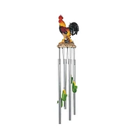 23" Long Rooster with Corn Round Top Wind Chime