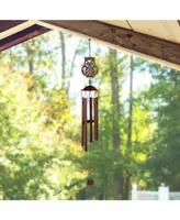 Fc Design 38" Long Metal Brown Owl Silhouette Wind Chime Home Decor Perfect Gift for House Warming, Holidays and Birthdays
