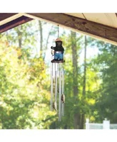 23" Long Fishing Bear Round Top Wind Chime