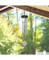 Fc Design 15" Long Green Wooden Top Gem Wind Chime Home Decor Perfect Gift for House Warming, Holidays and Birthdays