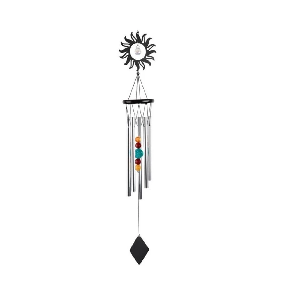 34" Long Metal Black Sun Wind Chime