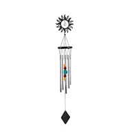 34" Long Metal Black Sun Wind Chime