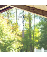 33" Long White Cross Wind Chime with Gem