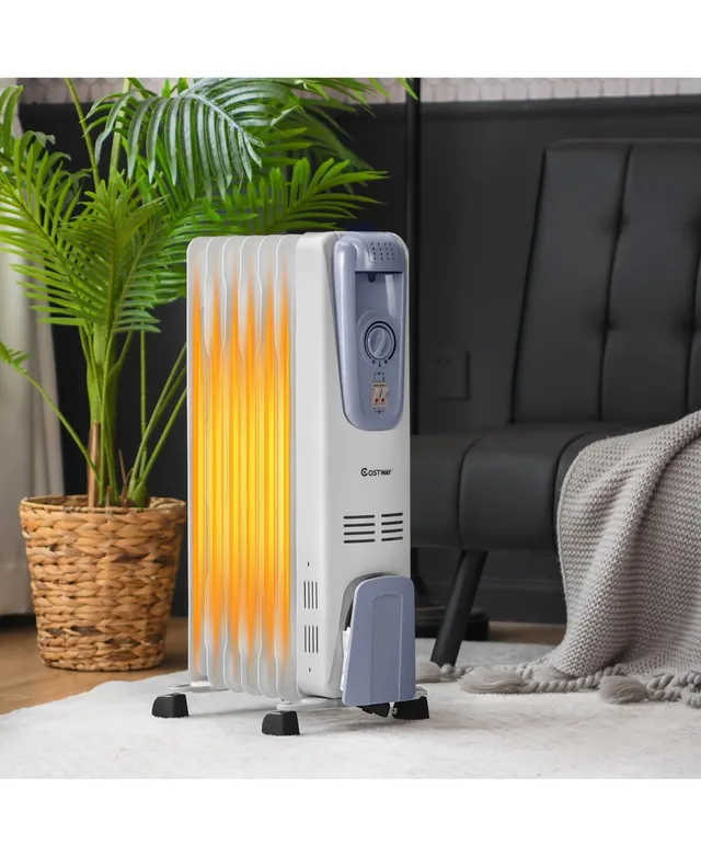 Vie Air 1500W Portable 2-Settings Office Black Ceramic Heater with Adjustable Thermostat