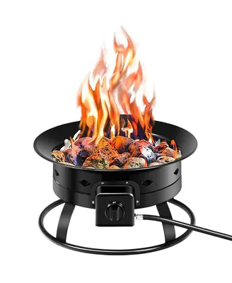 Costway Portable Fire Pit Outdoor 58,000 Btu Propane Patio Lava Rocks Camping Events