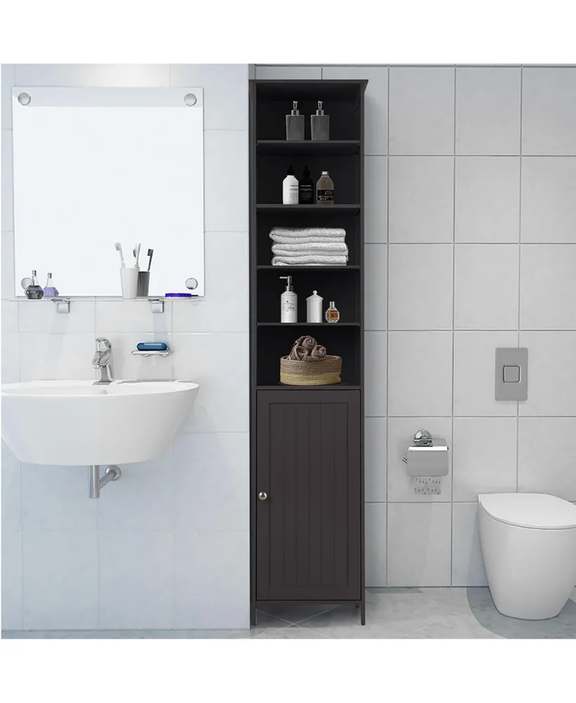 72'' Bathroom Tall Floor Storage Cabinet Freestand Shelving Display