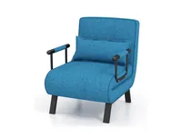 Slickblue Folding 6 Position Convertible Sleeper Bed Armchair Lounge Couch with Pillow
